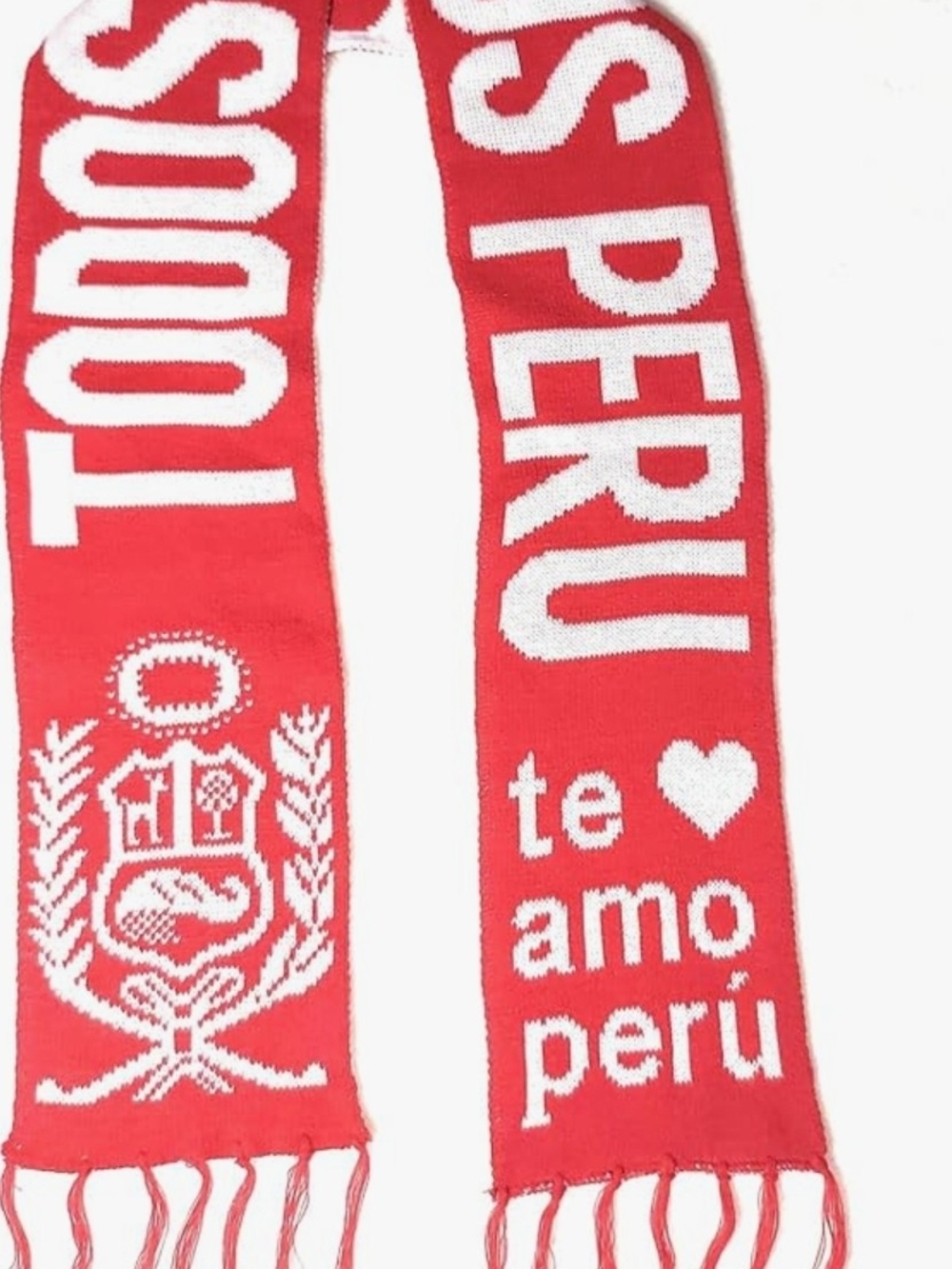 Red 'Te Amo Perú' Knit Scarf